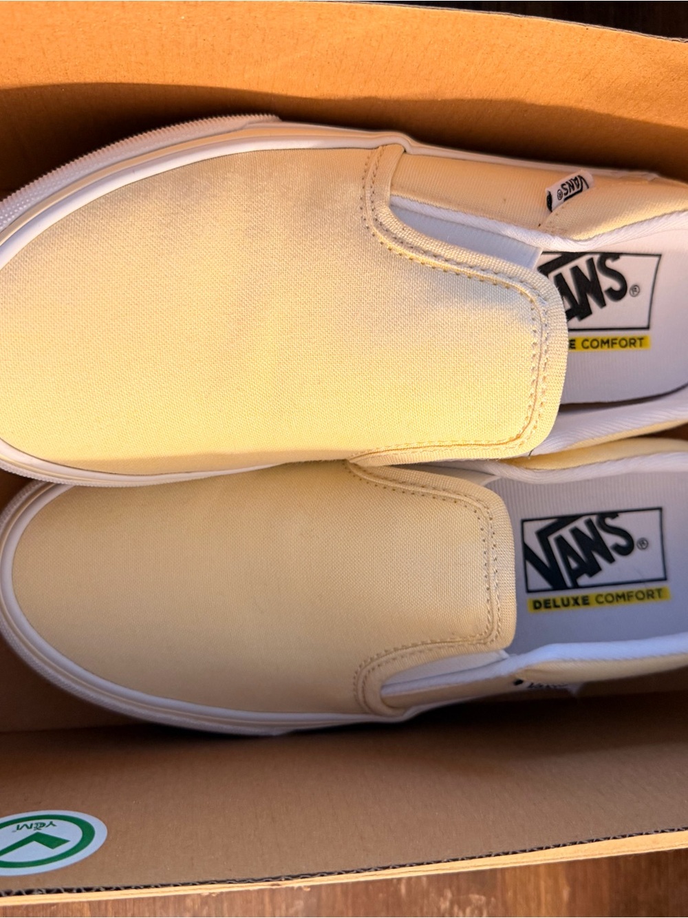 Vans Slip-On Canvas Shoes in Light Yellow